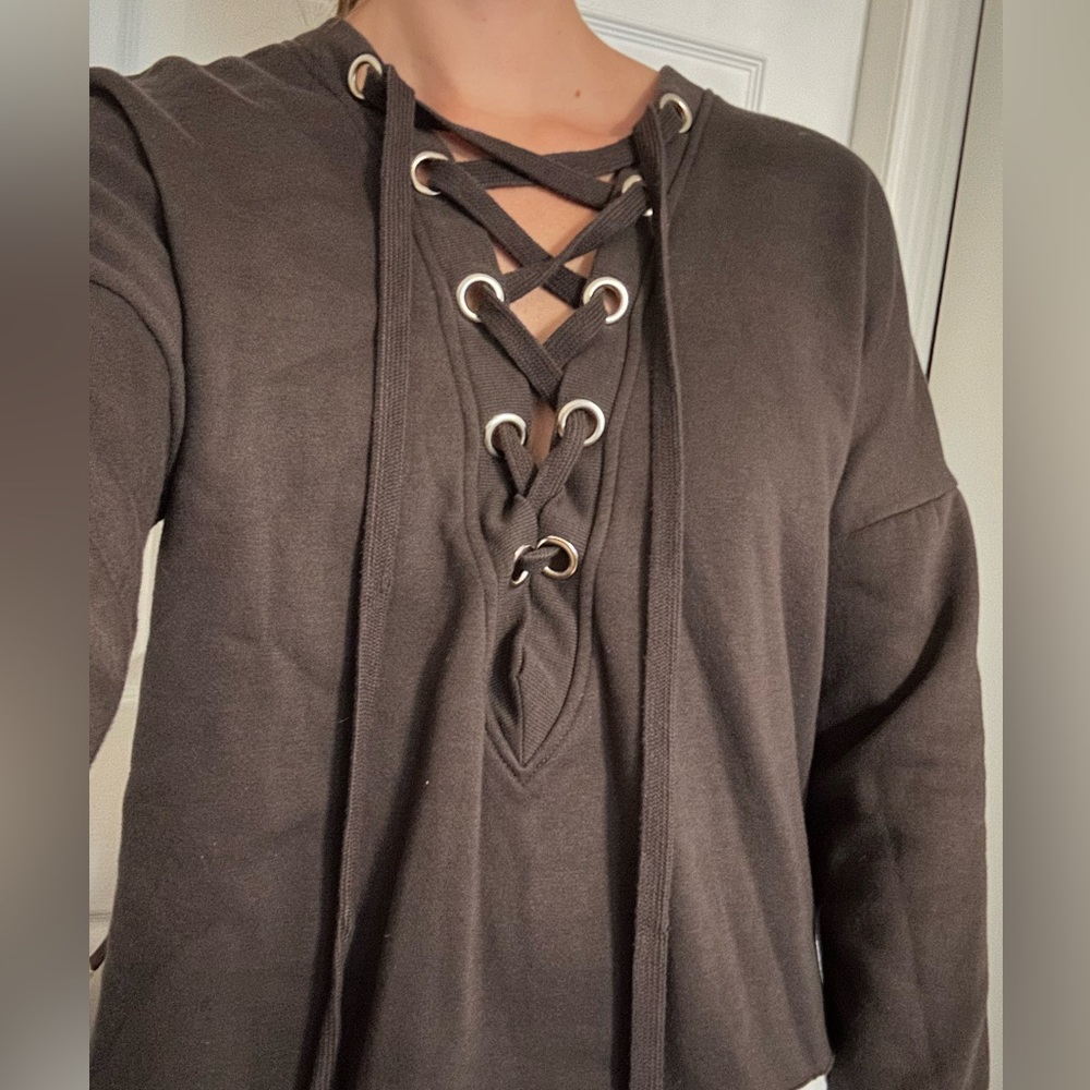 Bluenotes Lace Up Sweater
